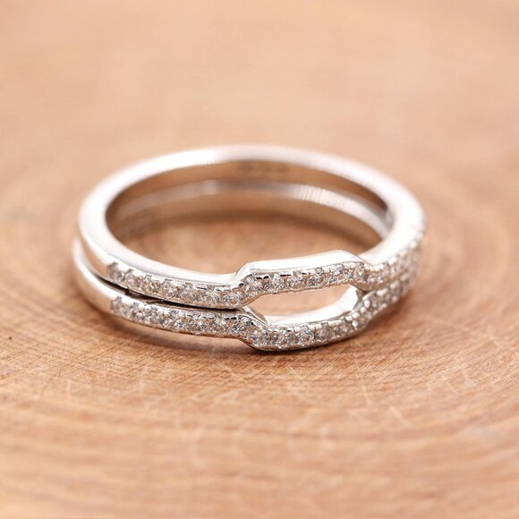 🆕 Women Silver Promise Rings Stackable Sterling Wedding Engagement Anniversary - Picture 5 of 8